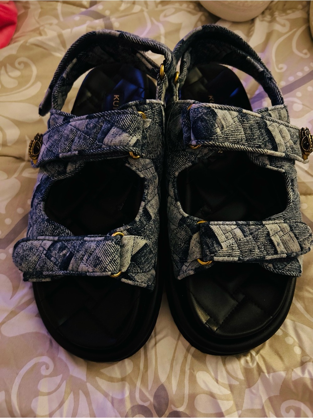 Kurt Geiger women’s Denim-Style Blue Sandals